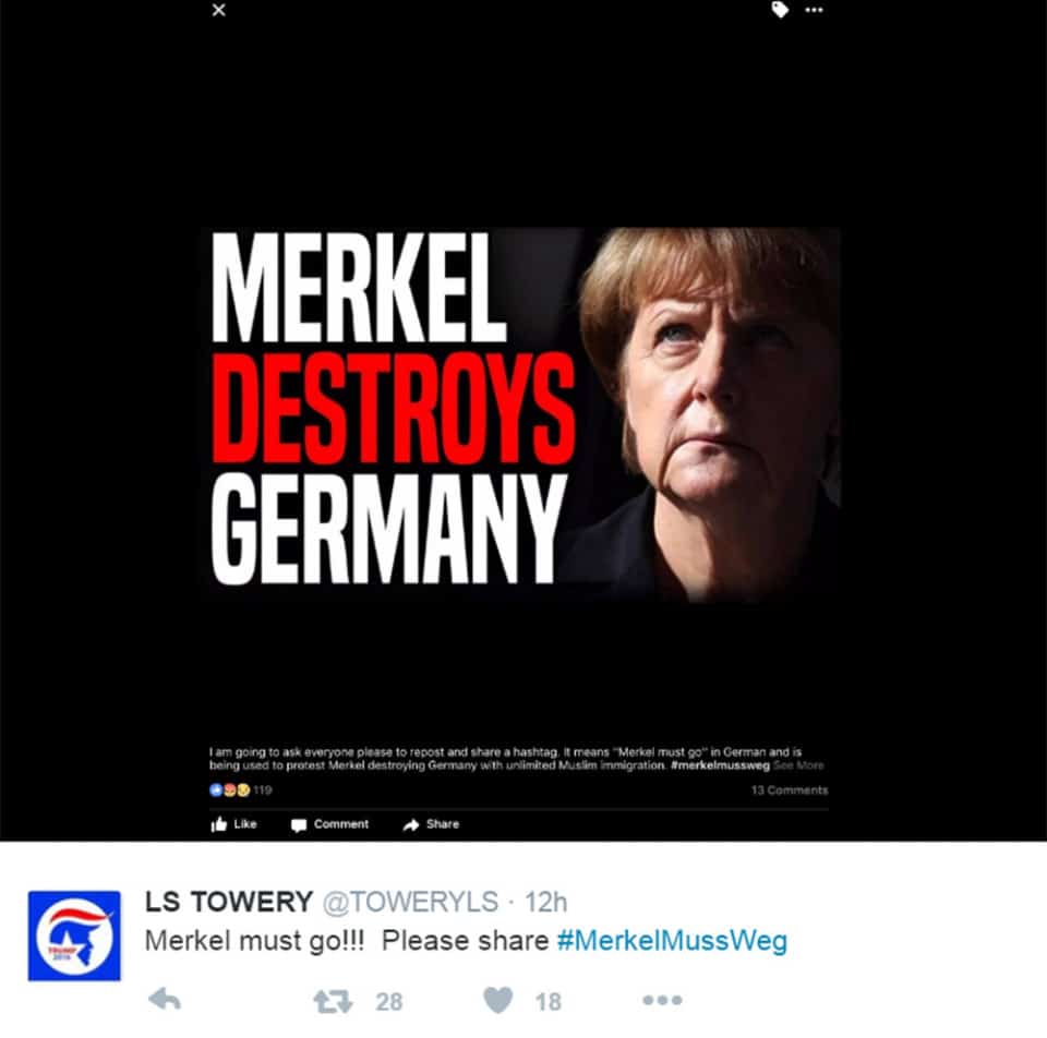 Merkel must go - protests Twitter